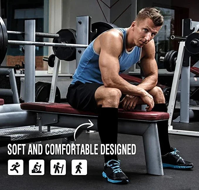 Men's Compression Sports Socks - Running, Cycling, Nursing, Varicose Veins Support, Outdoor Hiking Socks