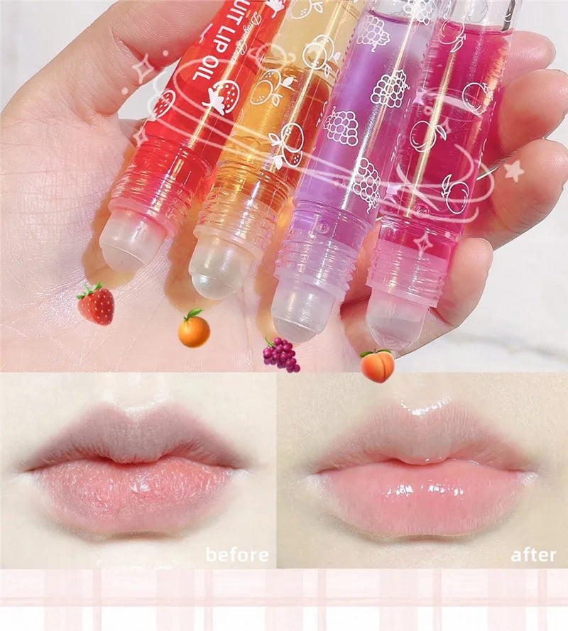 Fruit Lip Gloss Transparent Lip Oil – Moisturizing, Waterproof, Long-Lasting Liquid Lipstick to Reduce Lip Lines