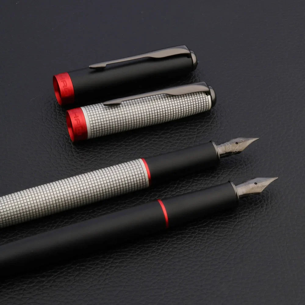 Luxury JINHAO 75 Checkered Fountain Pen with Black Tungsten Steel Nib – Classic Executive Writing Pen for Office & School