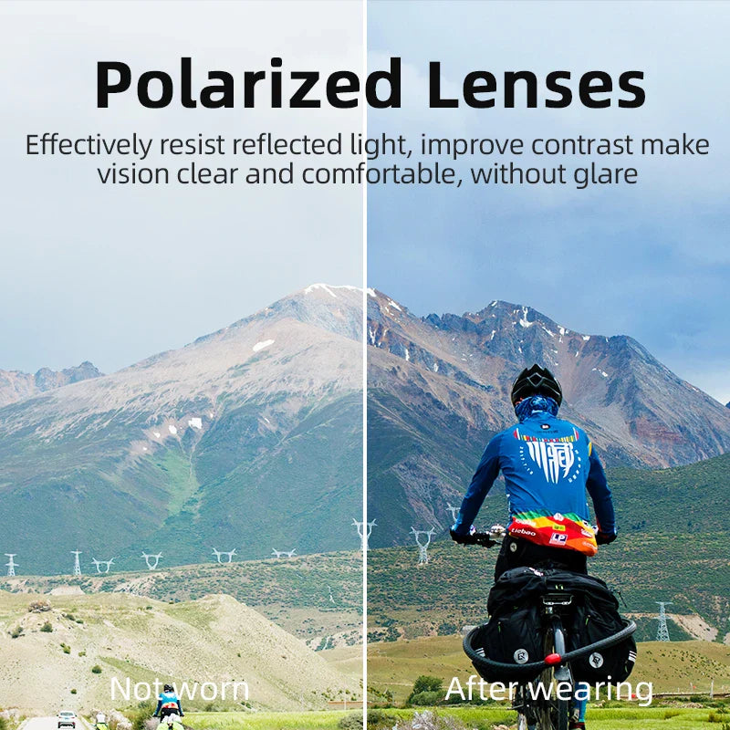 ROCKBROS Polarized Sports Sunglasses — UV400 Cycling Glasses for Outdoor Hiking, Golf & Camping