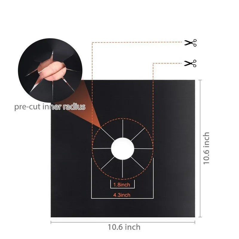 Gas Stove Protector Mats – 1/4/6/8PCS Cooker Liner for Kitchen Stovetop Cleaning
