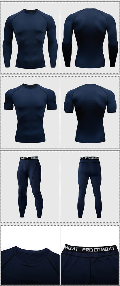2-Piece Men’s Compression Sportswear Set — Gym, Yoga, Workout & Jogging Tracksuit