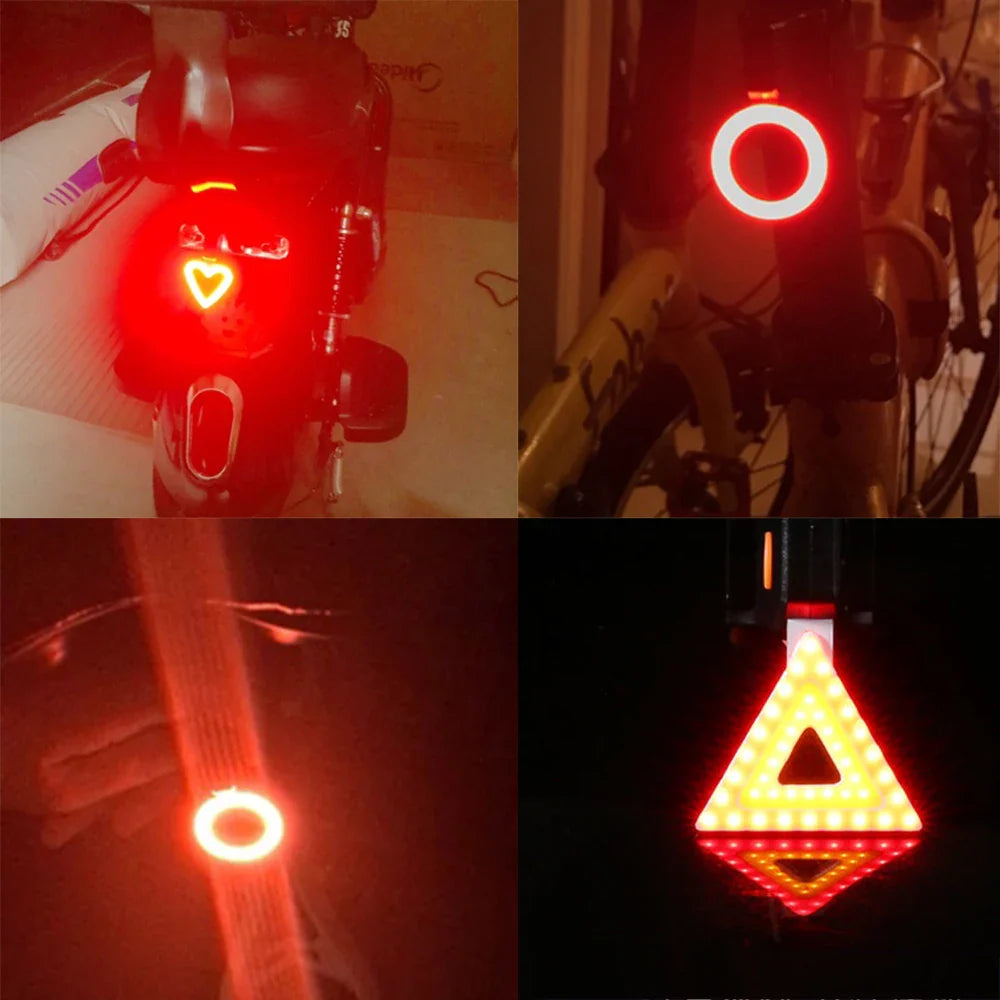 USB Charging Bicycle Taillight with Multi Lighting Modes, LED Flash Rear Lights for MTB Seatpost Bike Accessories