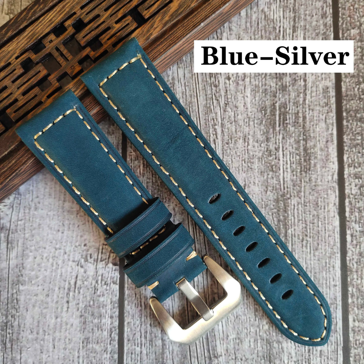 Genuine Leather Watch Band for Panerai Luminor & Radiomir – 18mm-24mm High-Quality Strap with Stainless Steel Buckle
