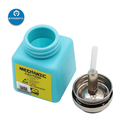MECHANIC 180ML Alcohol Bottle – Plastic ESD Liquid Dispenser for iPhone Repair & Motherboard Cleaning