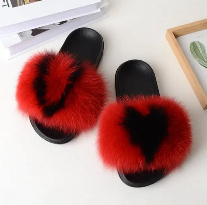 Girls’ Luxury Fluffy Fur Slippers – Warm Plush Indoor Flip Flop Slides for Women, New Arrival