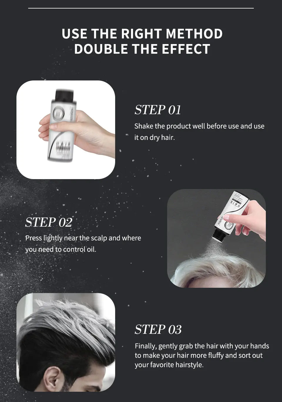 Sevich Unisex Dust It Hair Powder Spray – Increases Volume & Adds Fluff for Thin Hair, Haircut Styling Hairspray