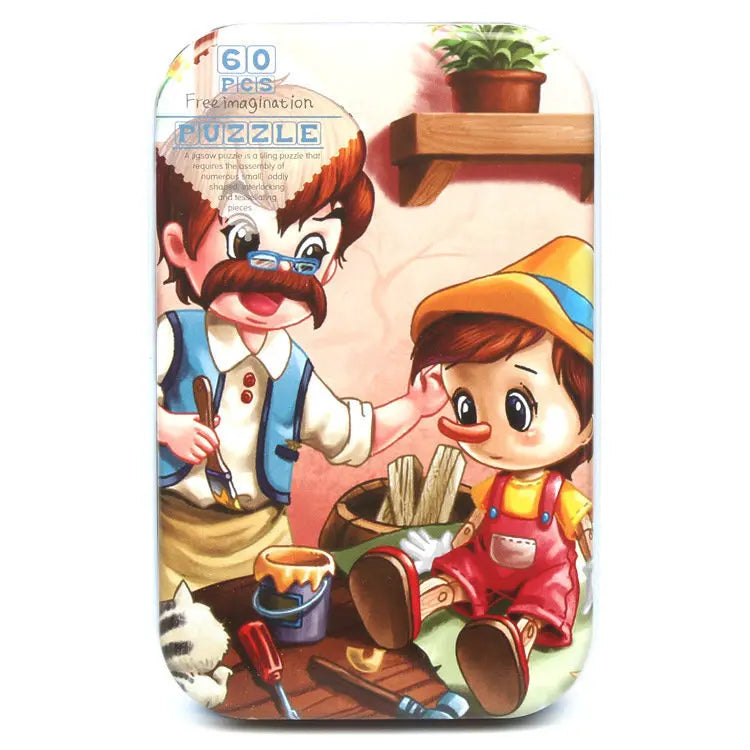 60PCS Wooden Puzzle Toys – Cartoon Vehicle & Animal Jigsaw for Kids’ Learning & Educational Play