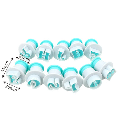 26Pcs/set Capital Letters Fondant Cake Mold: Upper & Lowercase Alphabet Cookie Cutter Set - Plastic Plunger Cookie Mould