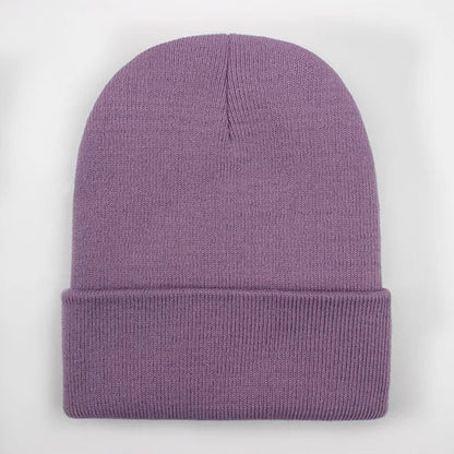 Solid Unisex Beanie – Soft Warm Wool Blend Knitted Cap for Men and Women, Autumn Winter Skullcap, Ski Hat, 24 Colors