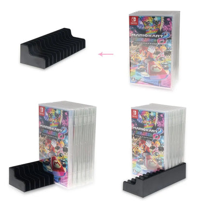 Switch Game Case Set – 2PCS CD-Style 24 Cartridge Storage Boxes with Non-Slip Pads for Nintendo Switch Accessories