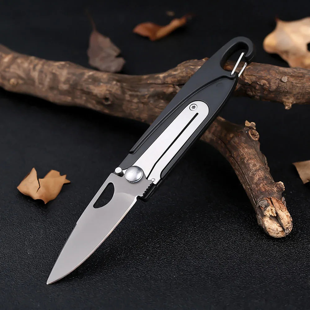 New Keychain Stainless Steel Folding Knife – Multi-Function Tool with Bottle Opener, Rope Cutter & Screwdriver