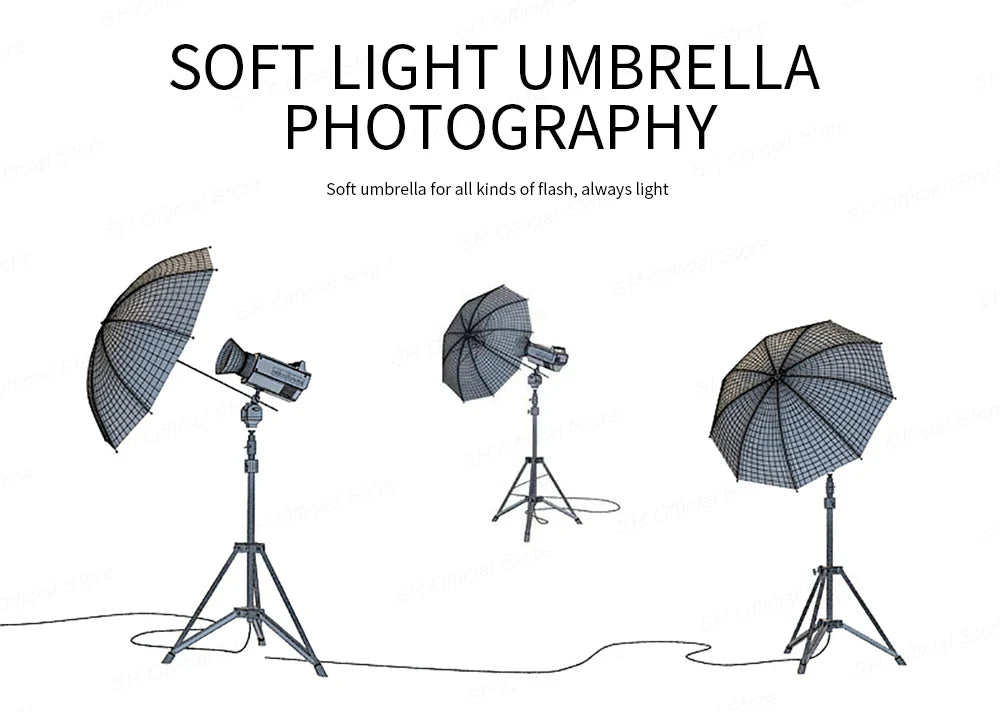 4-Pack 33"/83cm Soft White Translucent Umbrellas — Photo & Video Studio Lighting Diffusers for Photography Flash