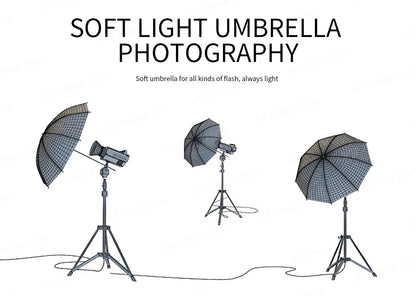 4-Pack 33"/83cm Soft White Translucent Umbrellas — Photo & Video Studio Lighting Diffusers for Photography Flash