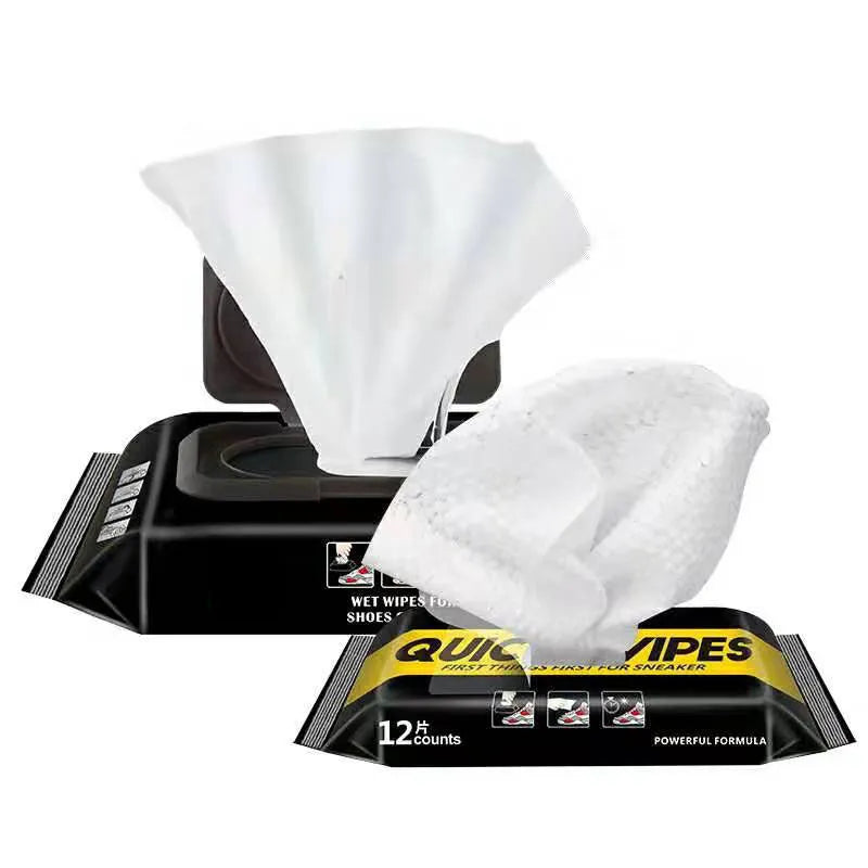 12-Pack Portable Sneaker Cleaning Wipes - Quick Clean Disposable Wet Wipes for Shoes, Travel-Friendly White Shoe Cleaner Artifact