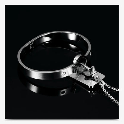 Couple Jewelry Set – Stainless Steel Love Heart Lock Bracelets & Key Pendant Necklace for Men & Women Gift