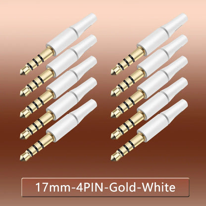 10pcs White & Black 3.5mm Stereo Headset Plug Adapter 3/4 Poles Audio Jack Connector for iPhone 2.5mm