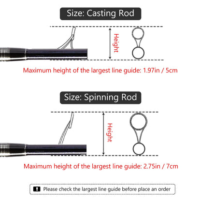 Bassdash Fishing Rod Sleeves: Protective Rod Socks for Casting and Spinning Poles Up to 7-1/2ft