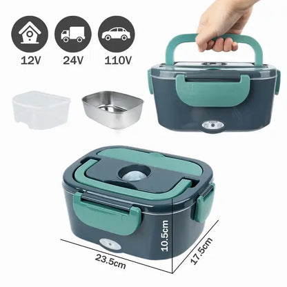 1.5L Portable Electric Stainless Steel Food Warmer Lunch Box with Carry Bag