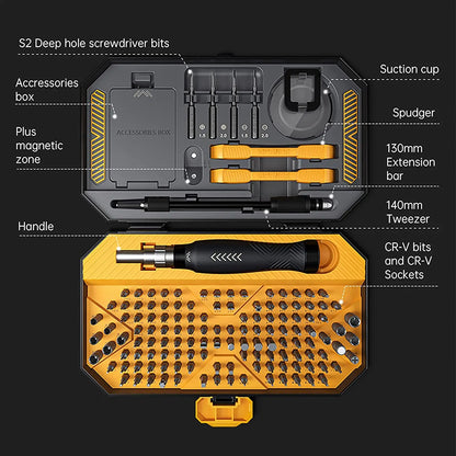 145-in-1 Precision Screwdriver Set | Professional Electronics Repair Toolkit with 132 Bits, Magnetic Driver Kit, and Magnetic Buckle