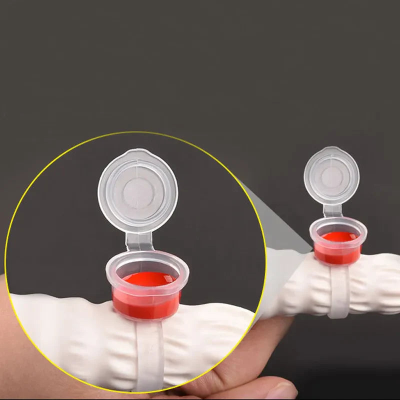 50pcs Disposable Tattoo Ink Ring Cups — Microblading & Permanent Makeup Pigment Tool Accessories
