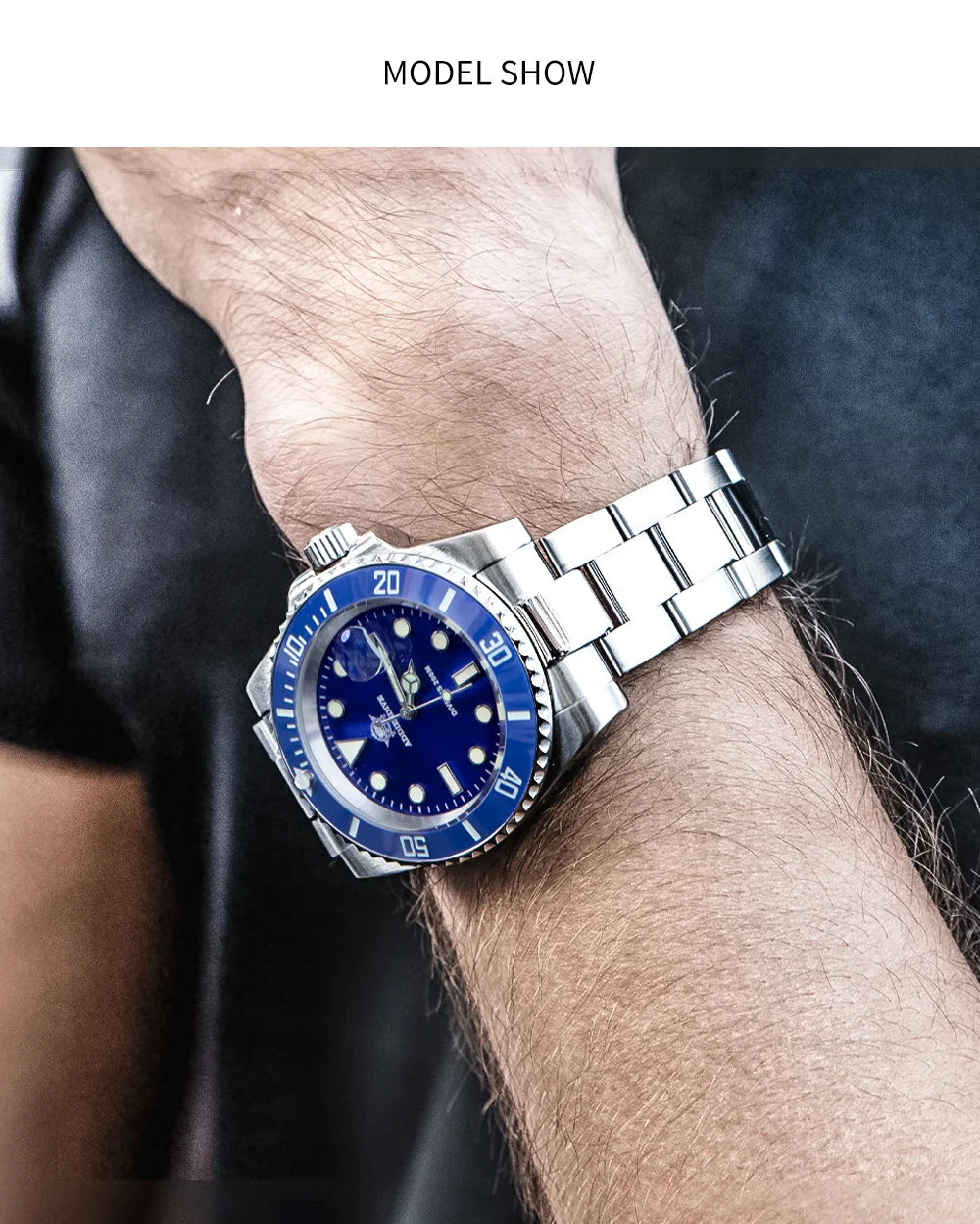 ADDIESDIVE Men's Stainless Steel Quartz Watch — Waterproof Business & Outdoor Sports Timepiece