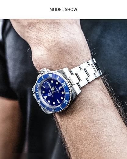 ADDIESDIVE Men's Stainless Steel Quartz Watch — Waterproof Business & Outdoor Sports Timepiece