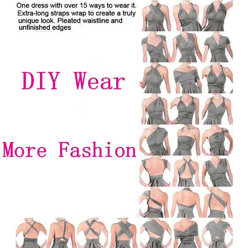 Multiway Convertible Boho Maxi Dress – DIY Wrap Infinity Bandage Long Dress for Women, Party, Bridesmaid & Club Wear