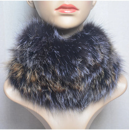 2025 Real Fox Fur Scarf and Headband – Luxury Winter Neck Warmer for Women, 100% Natural Fur, Elastic Ring Muffler