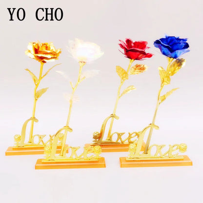 24K Foil Plated Rose Gold Rose — Valentine’s Day & Wedding Forever Love Decorative Gift