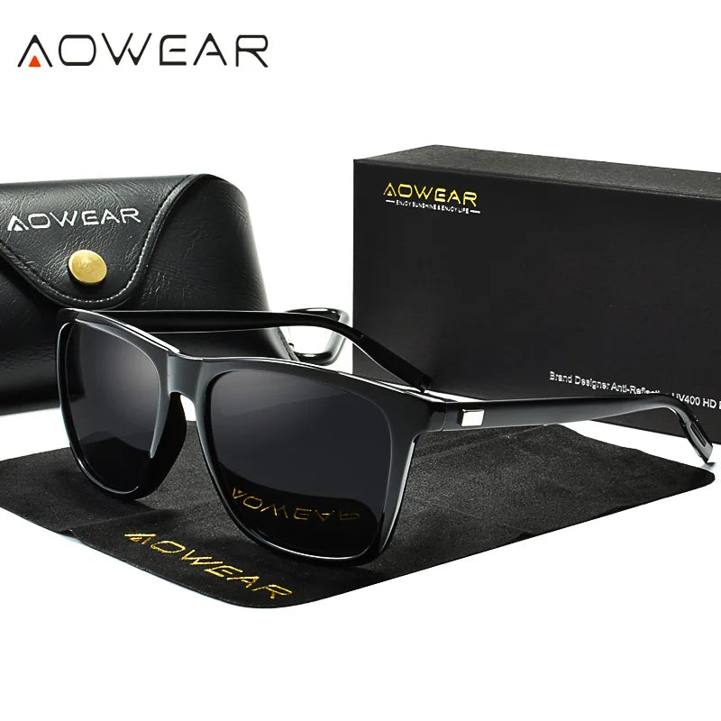 AOWEAR HD Night Vision Glasses – Polarized Yellow Lens Sunglasses for Men, Safe Driving Goggles
