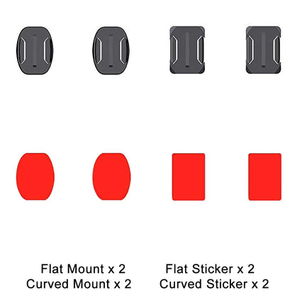 Flat & Curved Adhesive Mount Set for GoPro Hero 11/10/9/8 – Xiaomi Yi 4K, SJCAM Action Camera Mounting Stickers Accessories