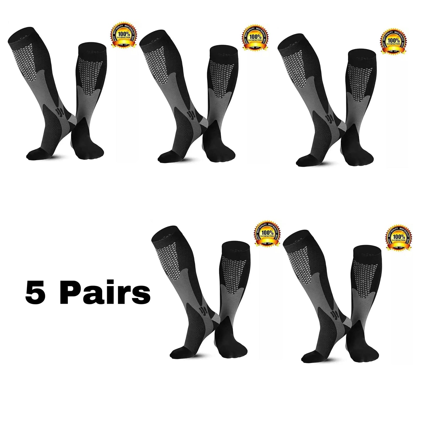 Men's Compression Sports Socks - Running, Cycling, Nursing, Varicose Veins Support, Outdoor Hiking Socks