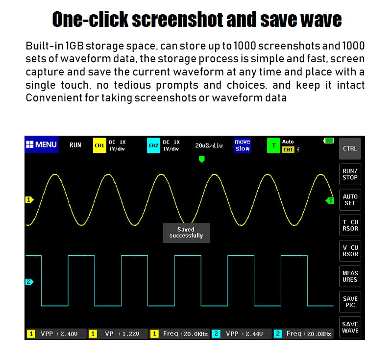FNIRSI-1013D Digital Tablet Oscilloscope | Dual Channel 100MHz Bandwidth, 1GS/s Sampling Rate | 7" Mini Touchscreen Scope