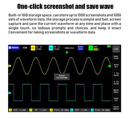 FNIRSI-1013D Digital Tablet Oscilloscope | Dual Channel 100MHz Bandwidth, 1GS/s Sampling Rate | 7" Mini Touchscreen Scope