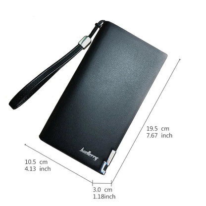 Baellerry Men’s Long Wallet – Large Capacity Zipper Clutch with Card Holder & Coin Pocket, Luxury Handbag Purse