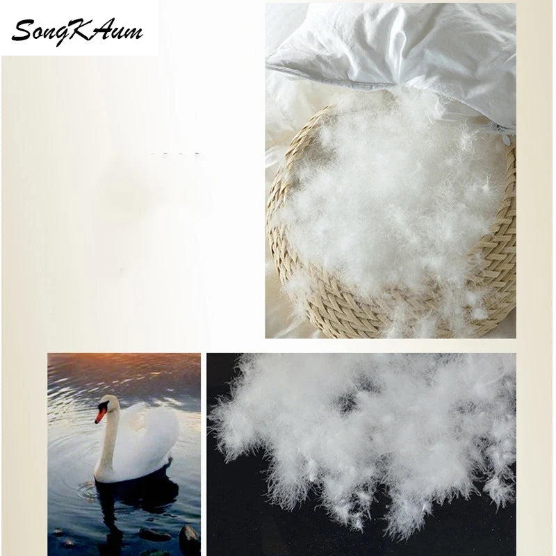 SongKAum White Goose Down Quilt - Luxury 100% Cotton Cover Hotel Style Twist Flower Duvet Comforter Bedding