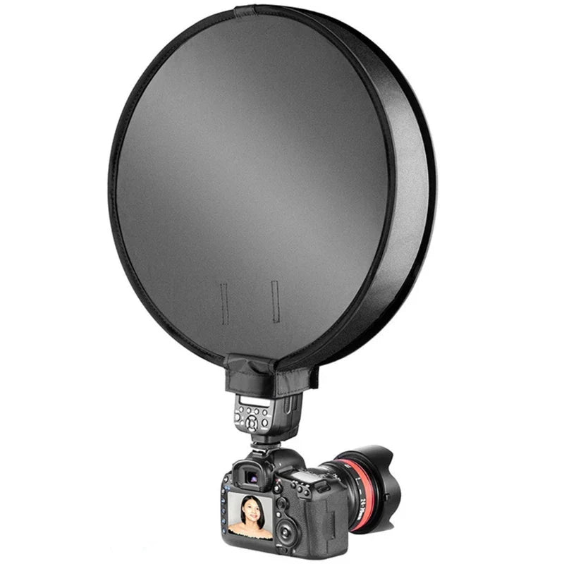 30cm/40cm Universal Mini Round Softbox – Portable Flash Diffuser for DSLR Cameras & Speedlite Photo Shooting