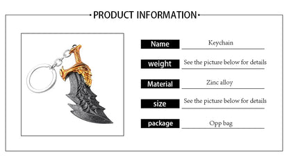 God of War 4 Kratos Sword Keychain – Pendant Keyring Jewelry for Men & Women, Car Key Accessory