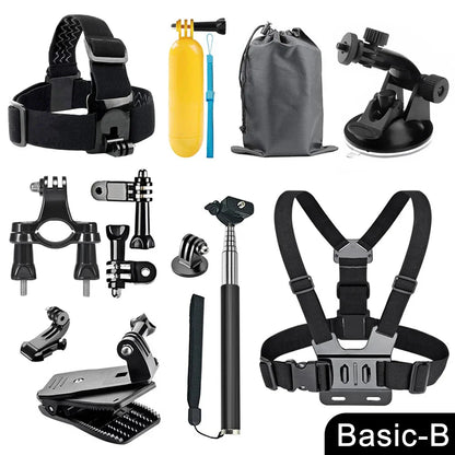 ORBMART GoPro Accessories Set Compatible with Hero 4–13 Black, Mounts for DJI, Insta360, SJCam Action Cameras