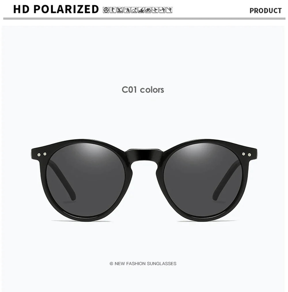 2025 Polarized Retro Round Sunglasses for Men & Women - Designer Vintage UV400 Goggles & Sun Glasses