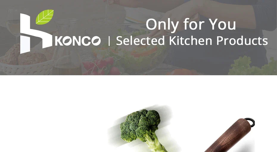 Konco 32cm Pure Cast Iron Wok – Non-Coated Chinese Wok Pan for Gas & Induction Cookers