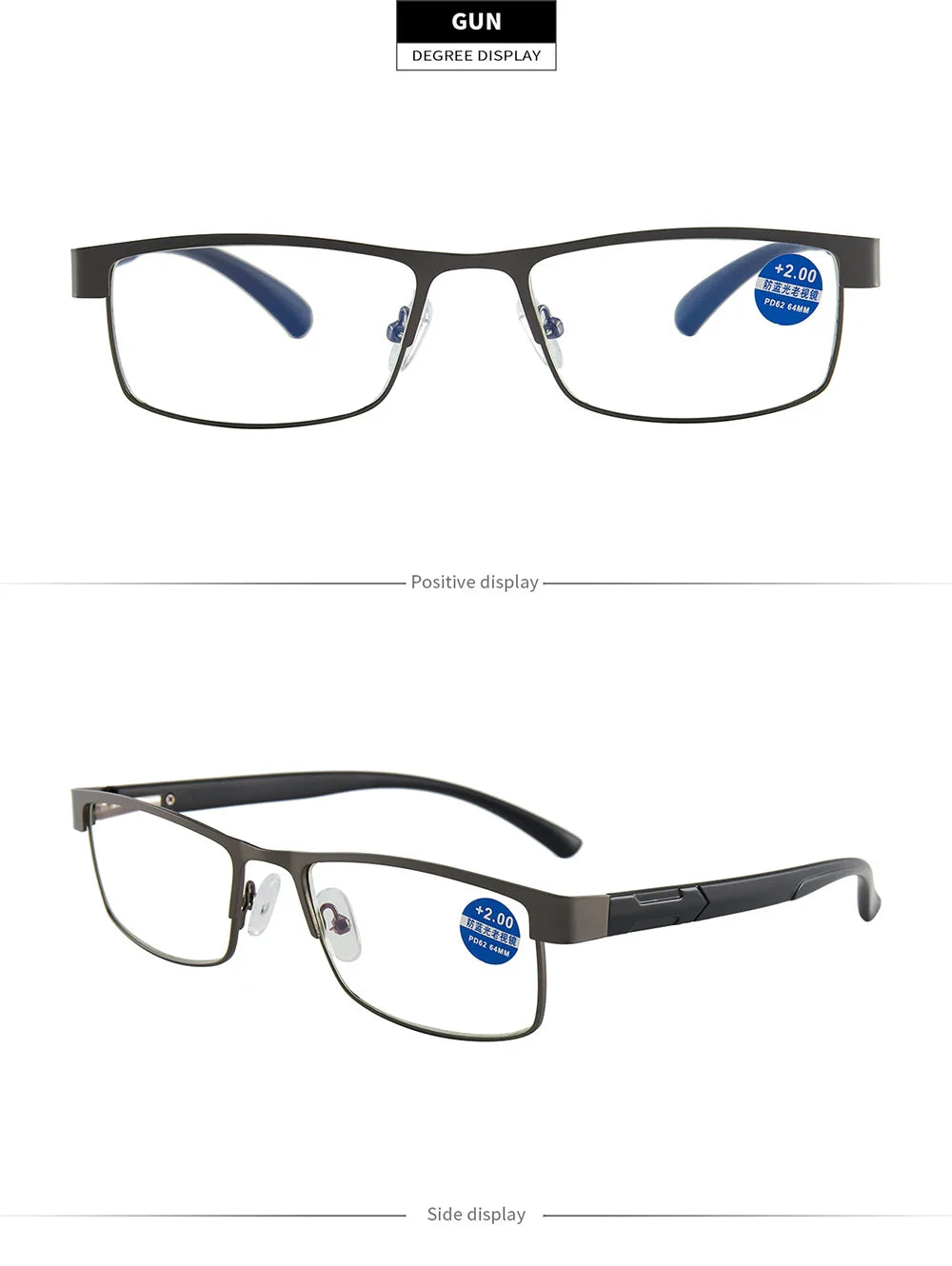 High-Quality Stainless Steel Reading Glasses for Men & Women – Fashion Presbyopic & Anti-Blue Light Eyewear