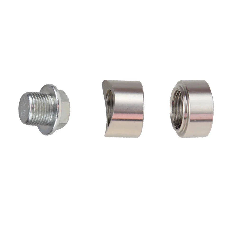 Oxygen Sensor Stainless Steel Bung Plug Nut Kit — Stepped Mounting Cap, Wideband Nut Fitting for Weld Bungs M18x1.5