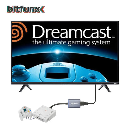 Bitfunx VGA to HDMI Adapter – Video & Audio Converter for SEGA Dreamcast NTSC/PAL Game Console