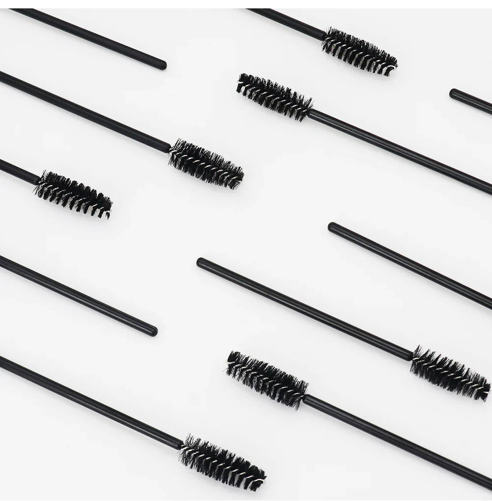 ANNAFRIS 50pcs Disposable Eyelash & Eyebrow Brushes — Soft Crystal Lash Extension Mascara Wands Makeup Tools