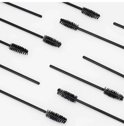 ANNAFRIS 50pcs Disposable Eyelash & Eyebrow Brushes — Soft Crystal Lash Extension Mascara Wands Makeup Tools