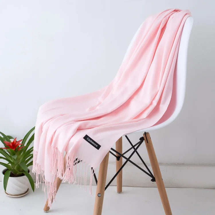 Desgine Solid Cashmere Scarf – Warm Autumn Winter Shawl Wrap with Tassels, Unisex Pashmina for Women and Men 2024