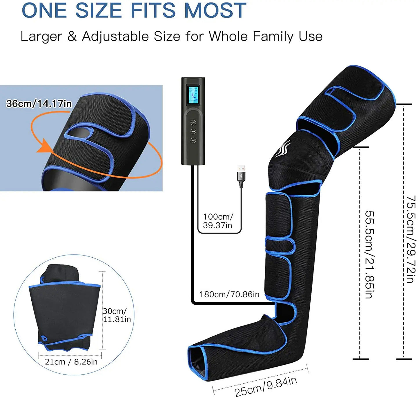 Foot Air Pressure Leg Massager — 360° Circulation & Muscle Relaxation Device for Lymphatic Drainage