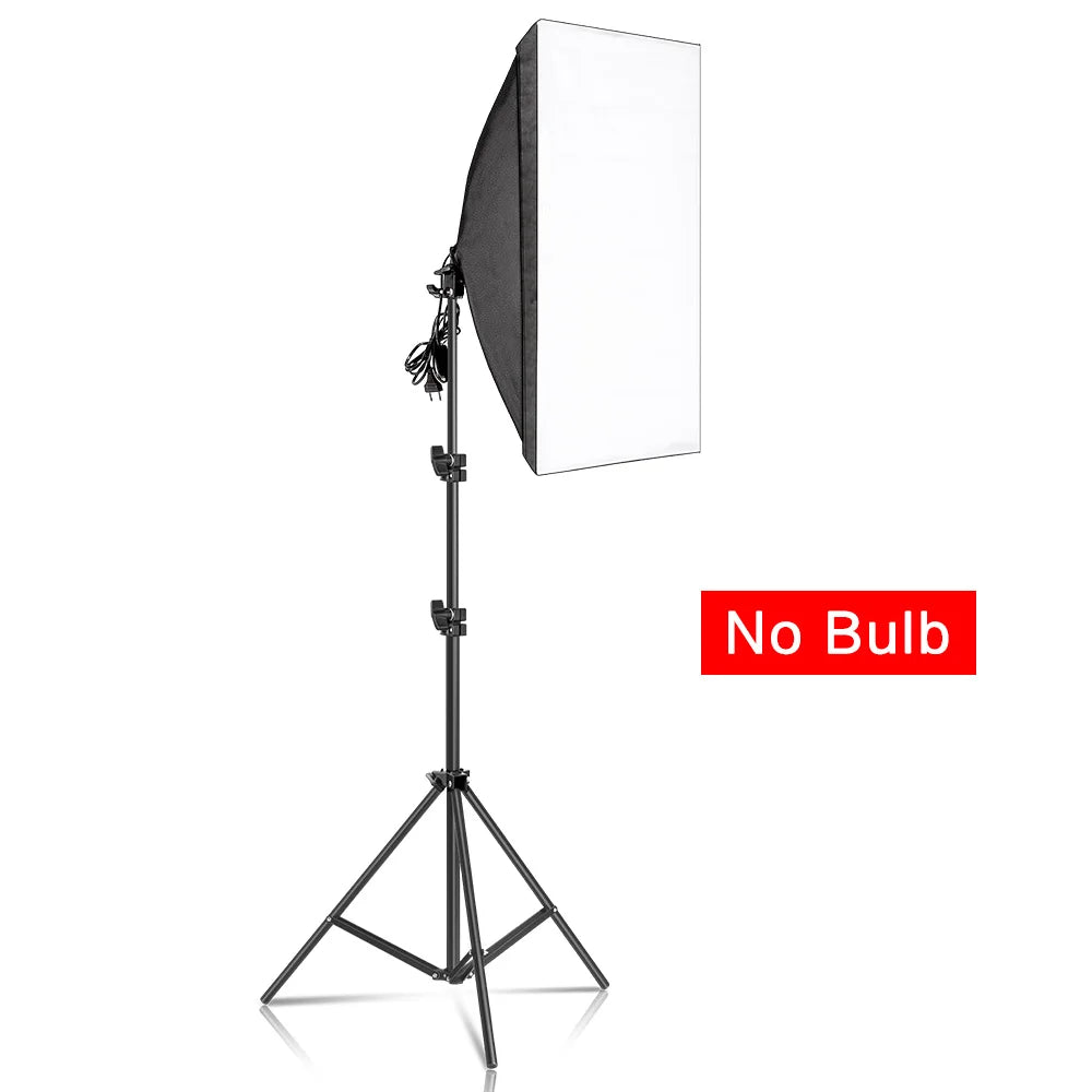 30W-40W Photography Softbox Lighting Kit – 50x70CM Continuous Soft Light for Studio and Portrait Shooting